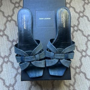 Saint Laurent denim Tribute slide